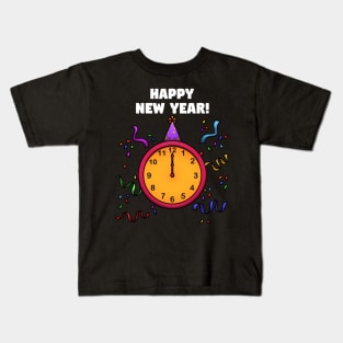 Happy New Year Clock Kids T-Shirt